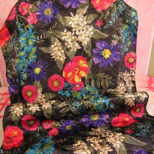 Vintage Polyester Floral Scarf